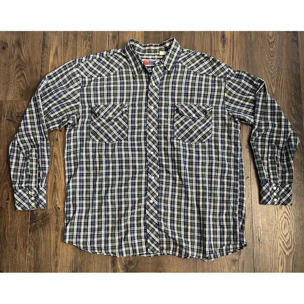 Wells & Morris Pearl Snap Shirt Long Sleeve Vintage Striped Western Rodeo Cowboy